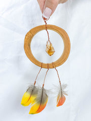Abundance Amulet Citrine and Macaw Feather