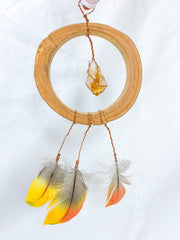 Abundance Amulet Citrine and Macaw Feather