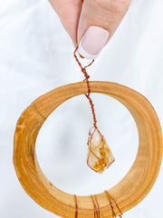 Abundance Amulet Citrine and Macaw Feather
