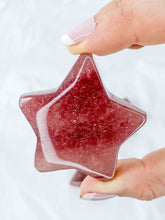 Strawberry Quartz Star Carving | Large