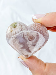Flower Agate Heart | Medium