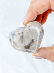 Flower Agate Heart | Medium