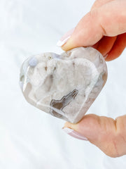 Flower Agate Heart | Medium