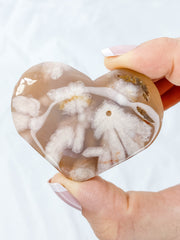 Flower Agate Heart | Large