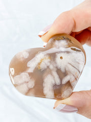 Flower Agate Heart | Large