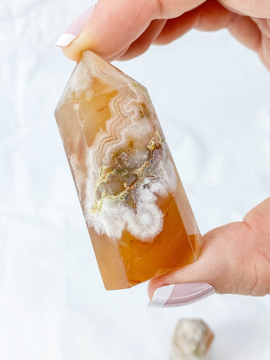 Flower Agate Polished Point | Small