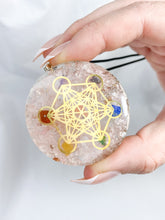 Rose Quartz Merkaba Orgonite Pendant Black Cord