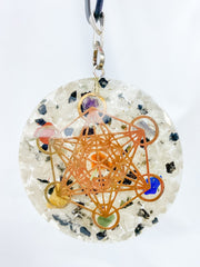 Moonstone Merkaba Orgonite Pendant Black Cord