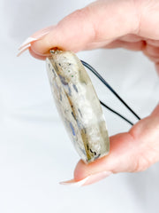 Moonstone Merkaba Orgonite Pendant Black Cord