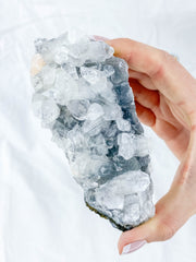 Apophyllite Glass Cluster with Chalcedony Stilbite 304g