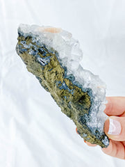 Apophyllite Glass Cluster with Chalcedony Stilbite 304g