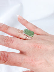 Green Kyanite Sterling Silver Ring