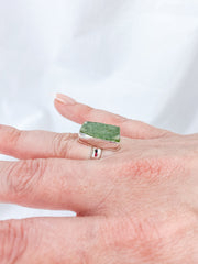 Green Kyanite Sterling Silver Ring