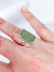 Green Kyanite Sterling Silver Ring