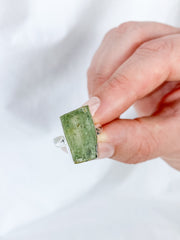 Green Kyanite Sterling Silver Ring