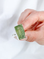 Green Kyanite Sterling Silver Ring
