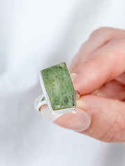 Green Kyanite Sterling Silver Ring