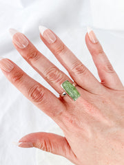 Green Kyanite Sterling Silver Ring