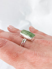 Green Kyanite Sterling Silver Ring