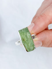 Green Kyanite Sterling Silver Ring