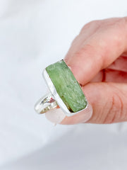 Green Kyanite Sterling Silver Ring