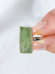 Green Kyanite Sterling Silver Ring
