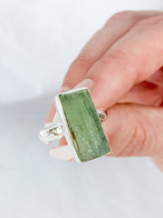 Green Kyanite Sterling Silver Ring