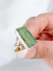 Green Kyanite Sterling Silver Ring