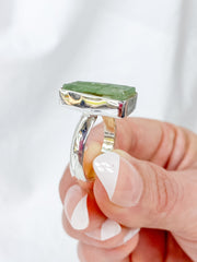 Green Kyanite Sterling Silver Ring
