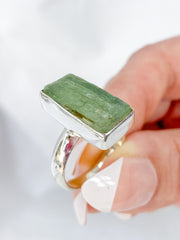 Green Kyanite Sterling Silver Ring