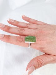 Green Kyanite Sterling Silver Ring
