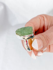 Green Kyanite Sterling Silver Ring