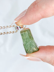 Green Kyanite Sterling Silver Pendant