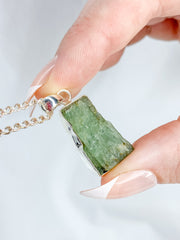 Green Kyanite Sterling Silver Pendant