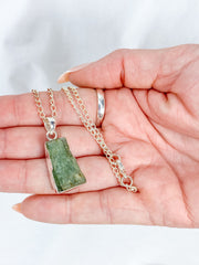 Green Kyanite Sterling Silver Pendant