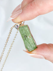 Green Kyanite Sterling Silver Pendant