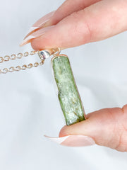 Green Kyanite Sterling Silver Pendant