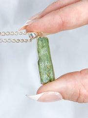 Green Kyanite Sterling Silver Pendant