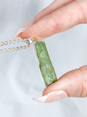 Green Kyanite Sterling Silver Pendant