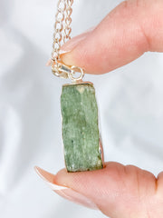 Green Kyanite Sterling Silver Pendant