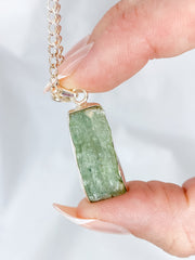 Green Kyanite Sterling Silver Pendant