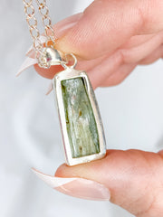 Green Kyanite Sterling Silver Pendant