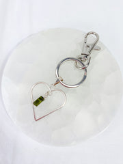 Love Crystals Keyring Green Tourmaline