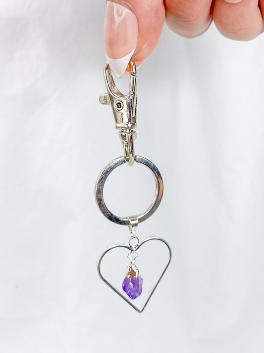 Love Crystals Keyring Amethyst