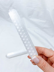 Selenite Seed Of Life Wand Rounded