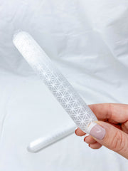Selenite Seed Of Life Wand Rounded