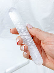 Selenite Seed Of Life Wand Rounded
