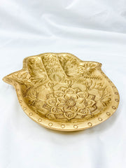 Hamsa Wooden Dish | Gold