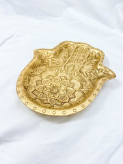 Hamsa Wooden Dish | Gold