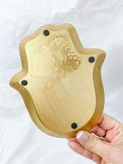 Hamsa Wooden Dish | Gold